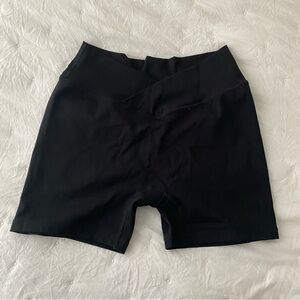 crossover waist gym shorts brand new